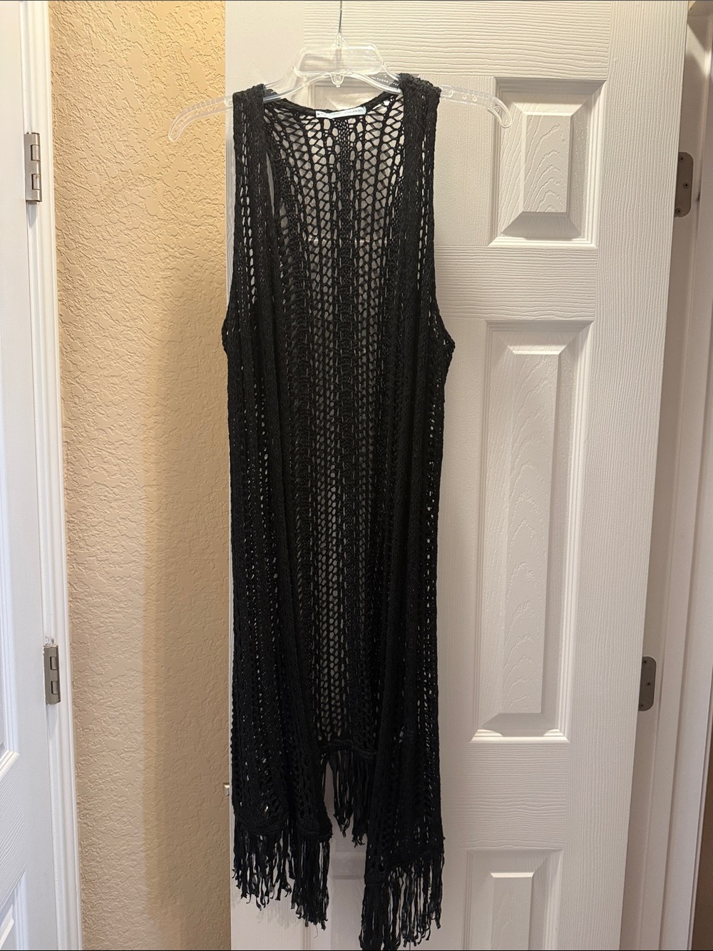 Black Crochet Vest
